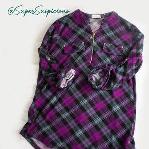 Purple Plaid Blouse